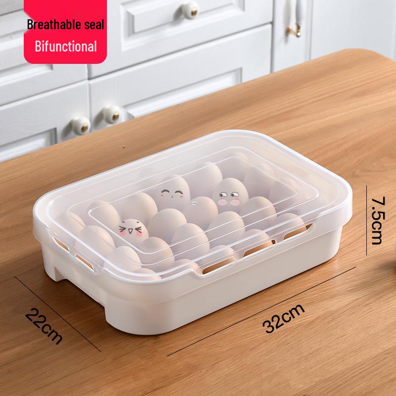 Transparent Food-Grade Egg Storage Box with Lid for Refrigerator