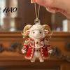 Xmas Tree Hanging Pendants 2027 New Year Sheep Ornament, 2D Acrylic Christmas Pendant Reusable Seasonal Decorations with String, Chinese Zodiac