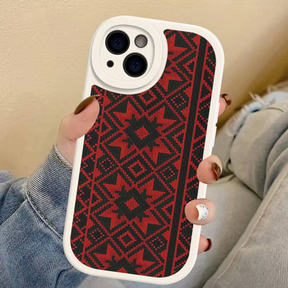 G-Ukraine Ornament Pattern Phone Case For IPhone 16 15 14 13 12 11 Pro Max Plus Leather Soft Cover