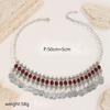 Ethnic Headband Vintage With Alloy Coins And Red Acrylic Gems For Women Gift
