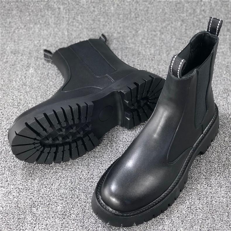 2025 Autumn Men's Chelsea Boots Versatile Platform Martin Boots Medium Tube Sleeve Feet Lazy Boots Men's Boots
