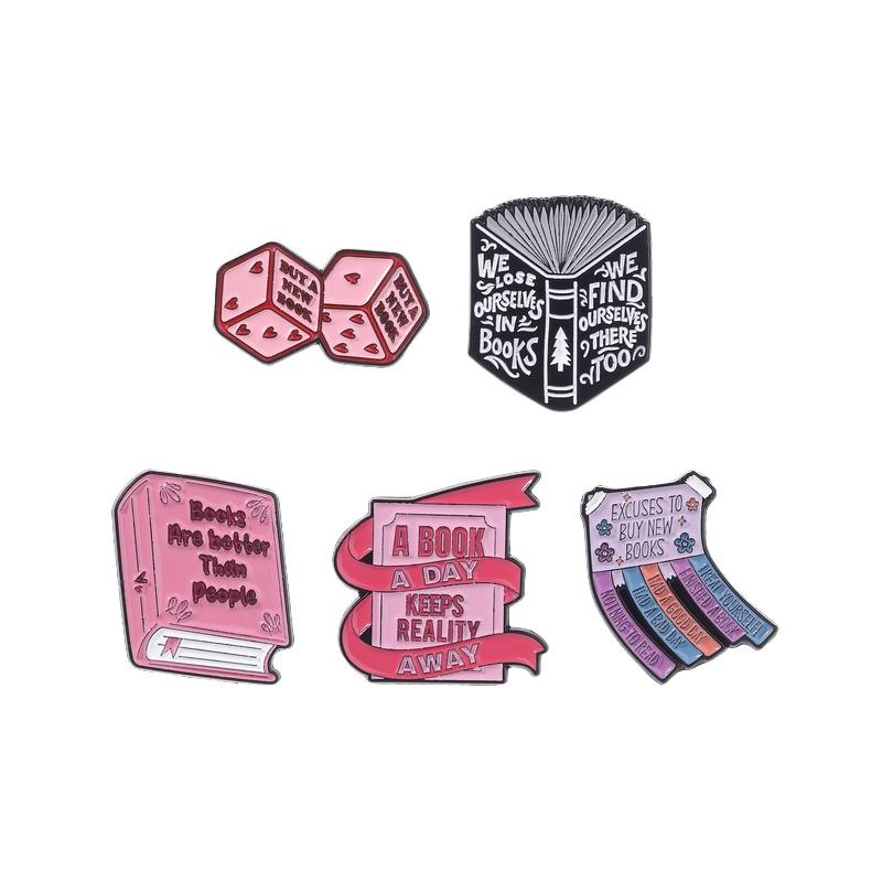 Book Are Better Than People Enamel Pins Reading Quote Excuses to Buy New Books Brooches Lapel Badge Jewelry Gifts for Friends