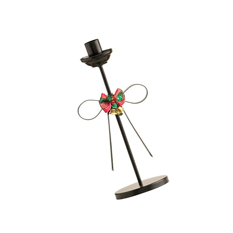 Christmas Bows Candlestick Holders Iron Metal Taper Holders Decorative Stands for Wedding,Home Decorations