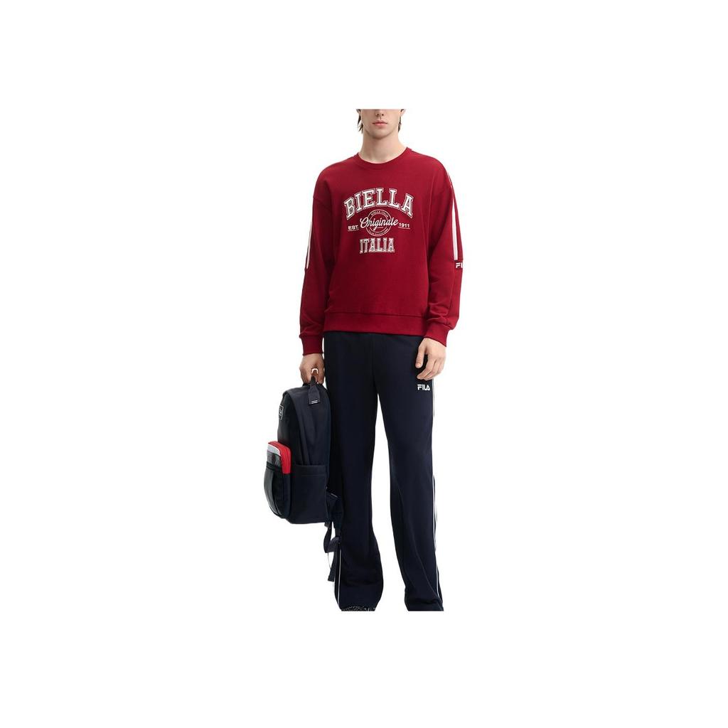FILA Fashion Letter Versatile Skin-Friendly Soft Sweatshirt Men sweatshirt Burgundy F11M449210A-WI