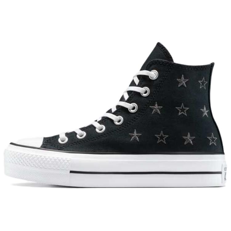 Converse Chuck Taylor All Star Lift Platform High Archive Stars Women Sneakers Black Natural-Ivory White A15537C