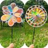 1/2 Layer Fruit Garden Reflective Six Color Dazzling Sunflower Windmill Outdoor Lawn Yard Bird-Scaring Wind Spinner Kids Toys