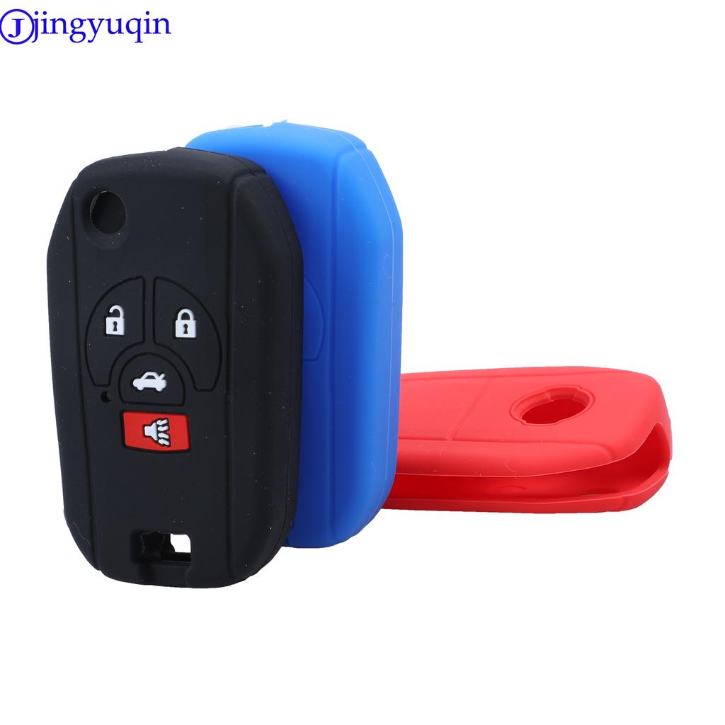 Jingyuqin 4B Remote Car Key Silicone Cover Case For Nissan Altima Maxima Sentra Versa Holder Styling Flid Folding