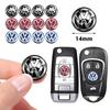 Car Sticker Hub Caps 5/10Pcs 14mm Car Key Emblem Stickers Auto Control Key Logo Decals For Volkswagen VW Golf Tiguan Jetta Trans