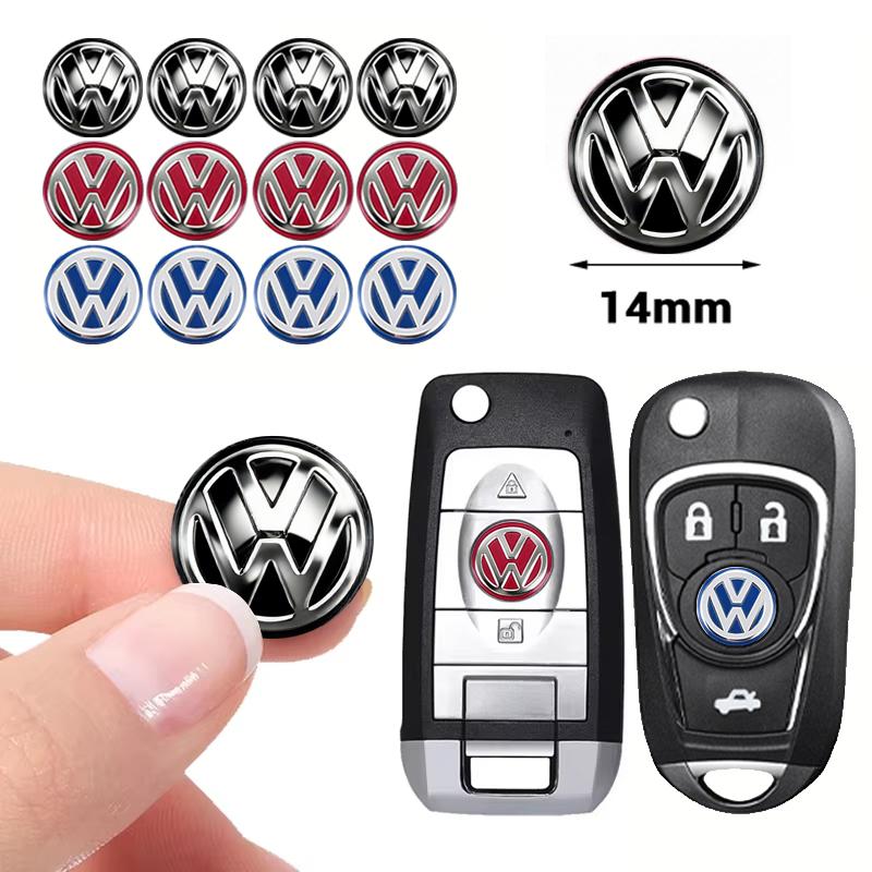 Car Sticker Hub Caps 5/10Pcs 14mm Car Key Emblem Stickers Auto Control Key Logo Decals For Volkswagen VW Golf Tiguan Jetta Trans