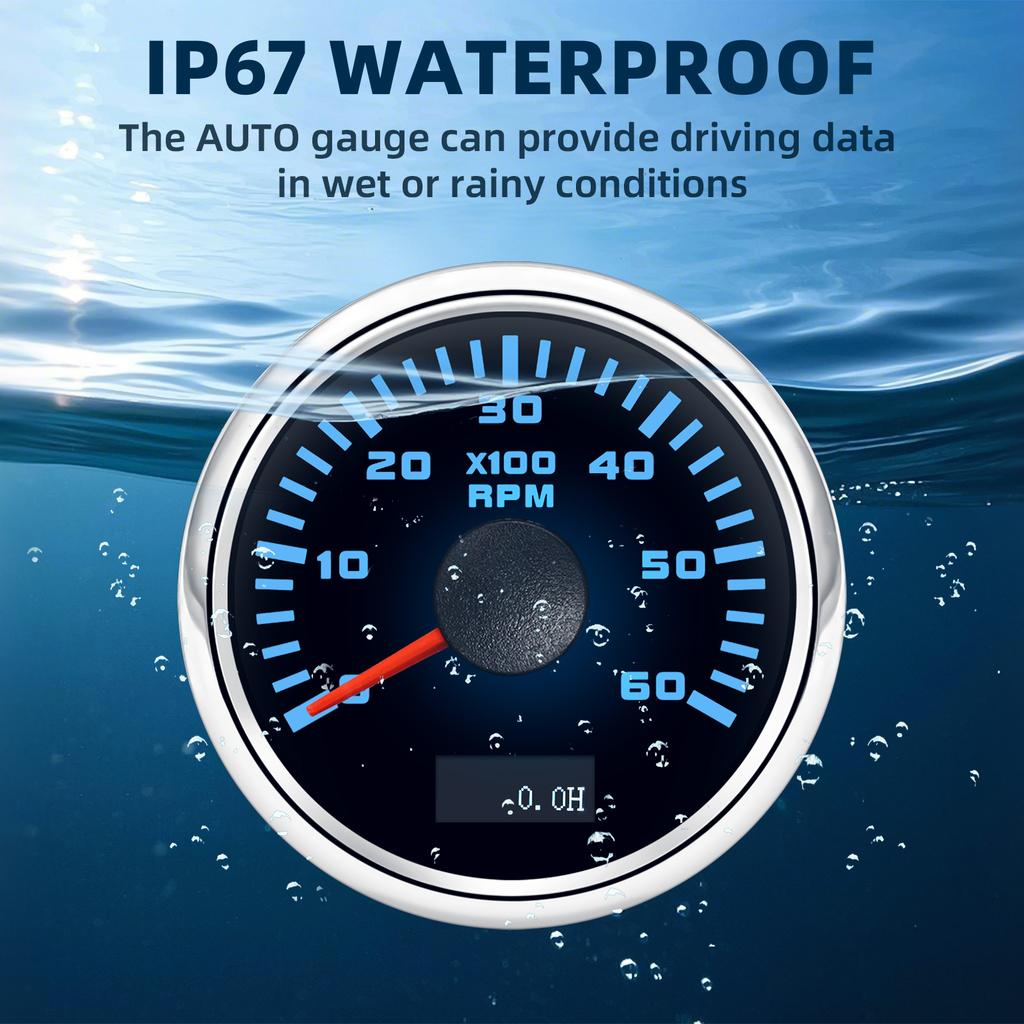 3K/4K/6K/7K/8K RPM Tachometer 7 Color Backlight 52mm Tacho Gauge Universal For 12v 24v Car Boat Marine Auto Parts RPM Meter