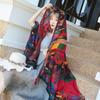 Ethnic Shawl Scarf Seaside Sunscreen Beach Silk Scarf Red Big Yarn Women'S Desert Travel Ladies Po Accessories Ladies