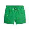 Polo Ralph Lauren SS24 Pony Embroidered Mid-Rise Drawstring Straight-Leg Beach Shorts Kids Shorts Academy-Green CWPOSWMYCX20072-300