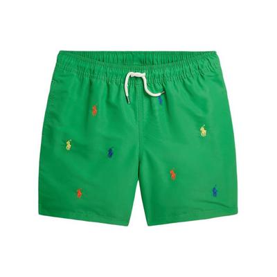 Polo SS24 Pony Embroidered Mid-Rise Drawstring Straight-Leg Beach Shorts Kids Shorts Academy-Green CWPOSWMYCX20072-300