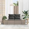 Garden Sofa with Cushions Gray 184 X 62 X 69 Cm Poly Rattan