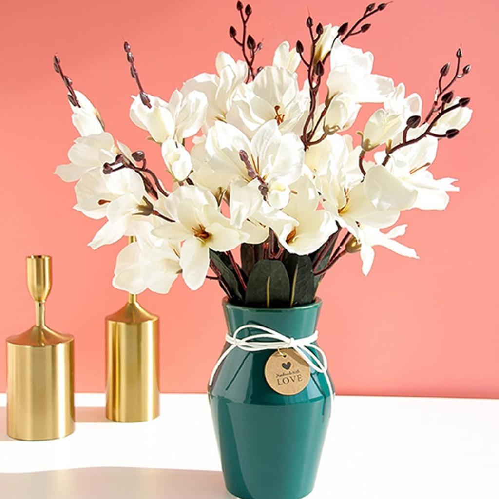 Hochwertig 5 Gabeln 20 Köpfe Künstlicher Strauß Magnolie Heimdekoration Blume Herbstdekoration Weihnachten Hochzeitszubehör