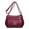 Borsa da donna in morbida pelle, grande capacità, borsa per mamma di mezza età, borsa a tracolla multistrato, borsa per cellulare, piccola borsa quadrata