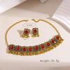 2025 New Design Vintage Ethnic Style  Set Indian Dubai Colorful Necklace Earring  Sets Suitable For Bridal Wedding
