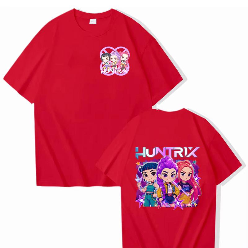 Movie KPop Demon Hunters Rumi Mira Zoey Derpy Tiger Double Sided Print T-shirts Men Women Fashion Casual T Shirt 16 Colors