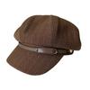Retro British style striped octagonal hat men's and women's autumn and winter versatile face newsboy hat fashion painter hat
