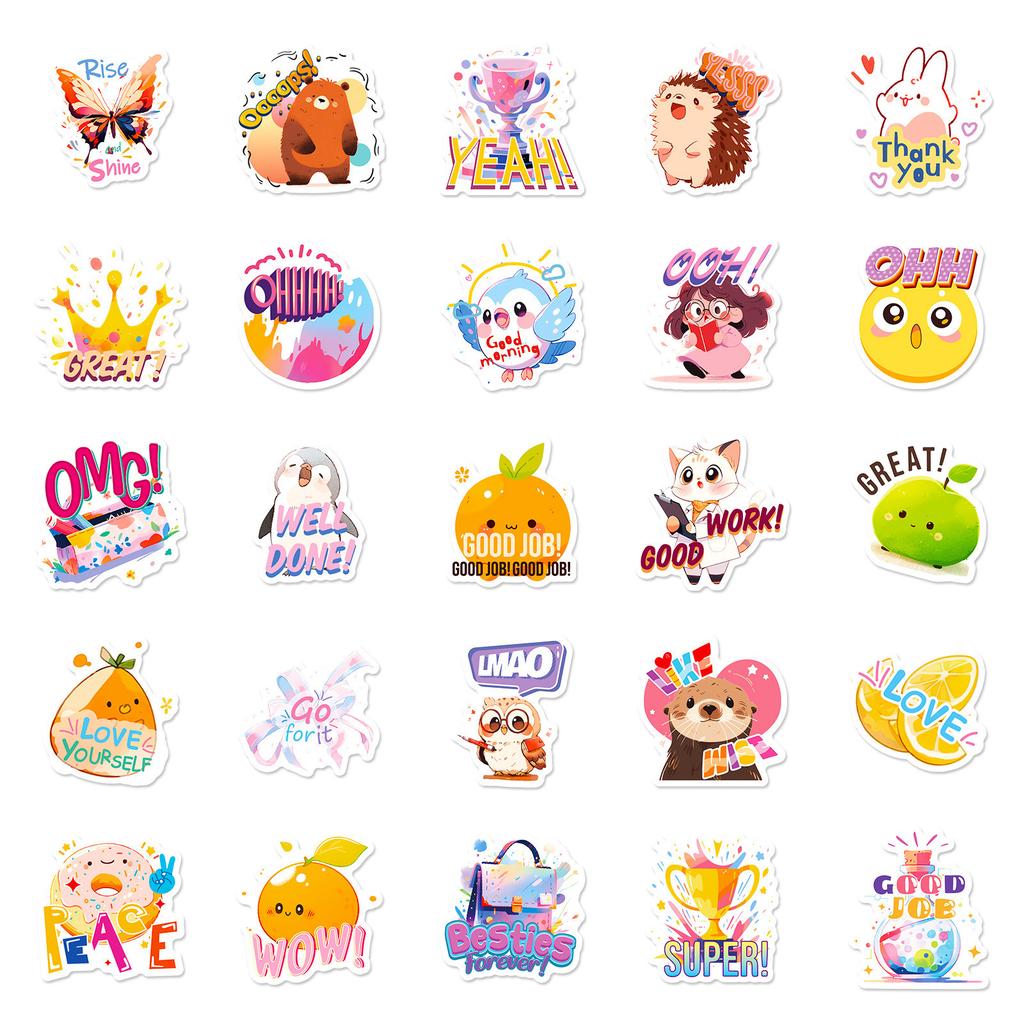 50 Schüler Belohnungssticker TEMU Kinder Kreis Cartoon Lob Ermutigung Schüler Belohnungssticker