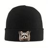 New Raccoon Rock Sign Knitted Hat Womens Unisexs Beanies Autumn Winter Hat Acrylic Cute Animal Hip Hop Caps