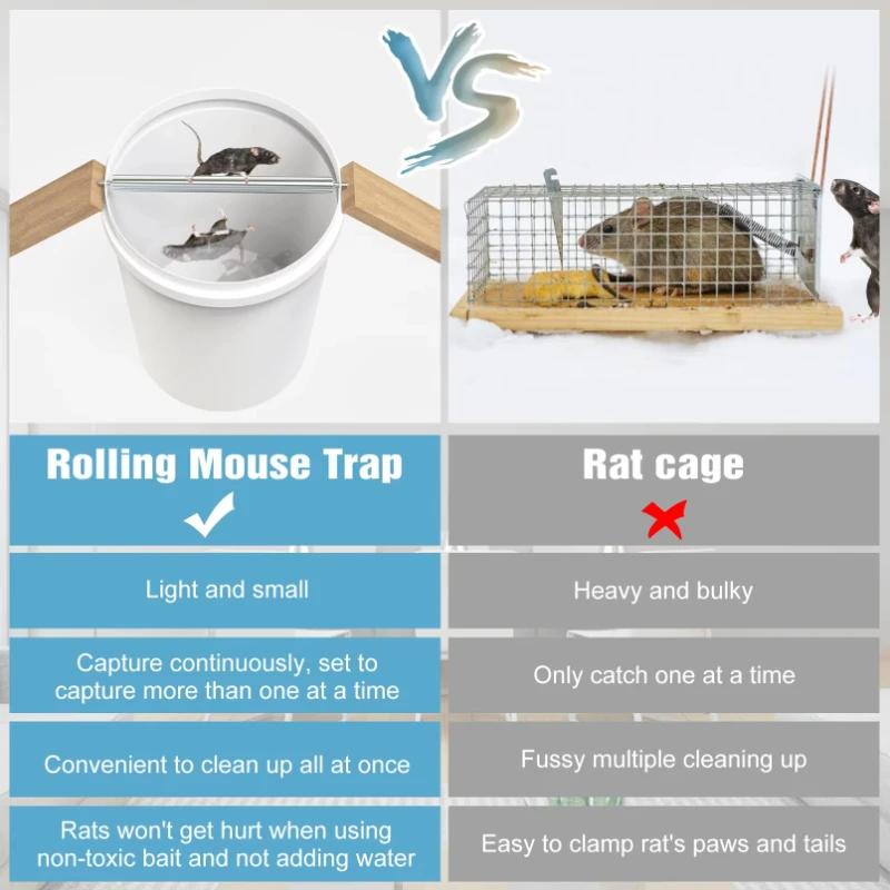 Reusable Roller Mousetrap Easy Install Home Farm Warehouse Garage Mouse Control Device