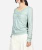 Sseonegteu Floral Cinch Front Ls Tee - Blue