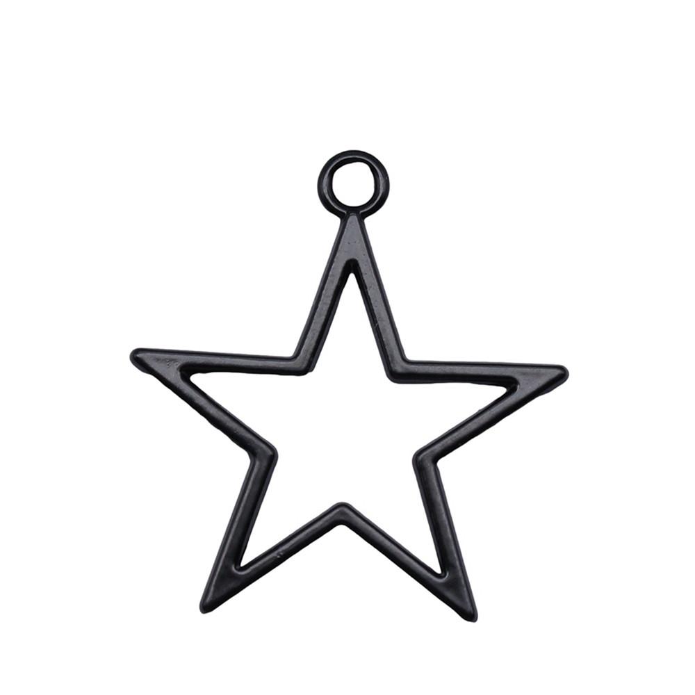 Nested Star Charms Multi Color Alloy Pendants For Double Star Themed Jewelry