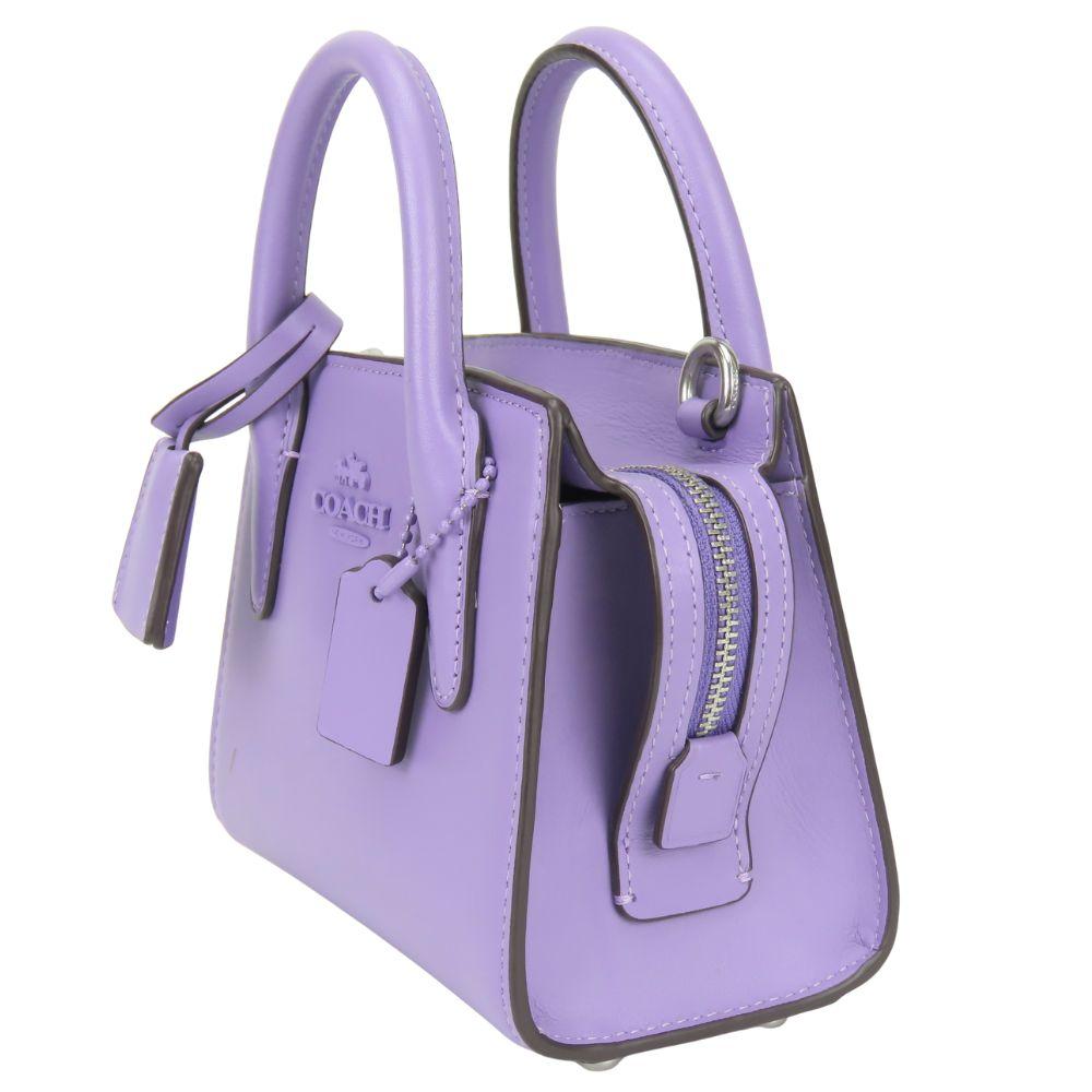 Used COACH Handbag Mini Handbag CO974 Leather Purple Shoulder