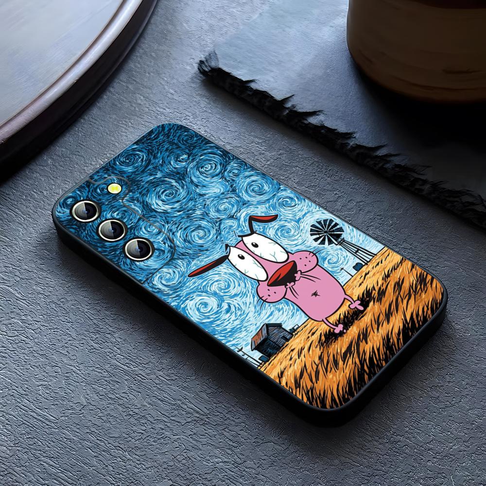 Courage CowardlyS Dog Phone Case For Samsung Galaxy S26 S24 S23 S22 S25 S21 S20 Ultra Fe Plus A54 A24 A55 A53 Coque