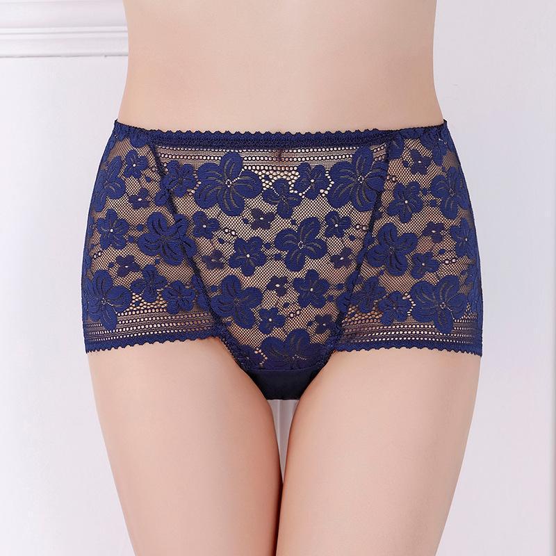 Plus Size High Waist Lace Panties with Cotton Crotch – Sexy, Hip-Lifting Design