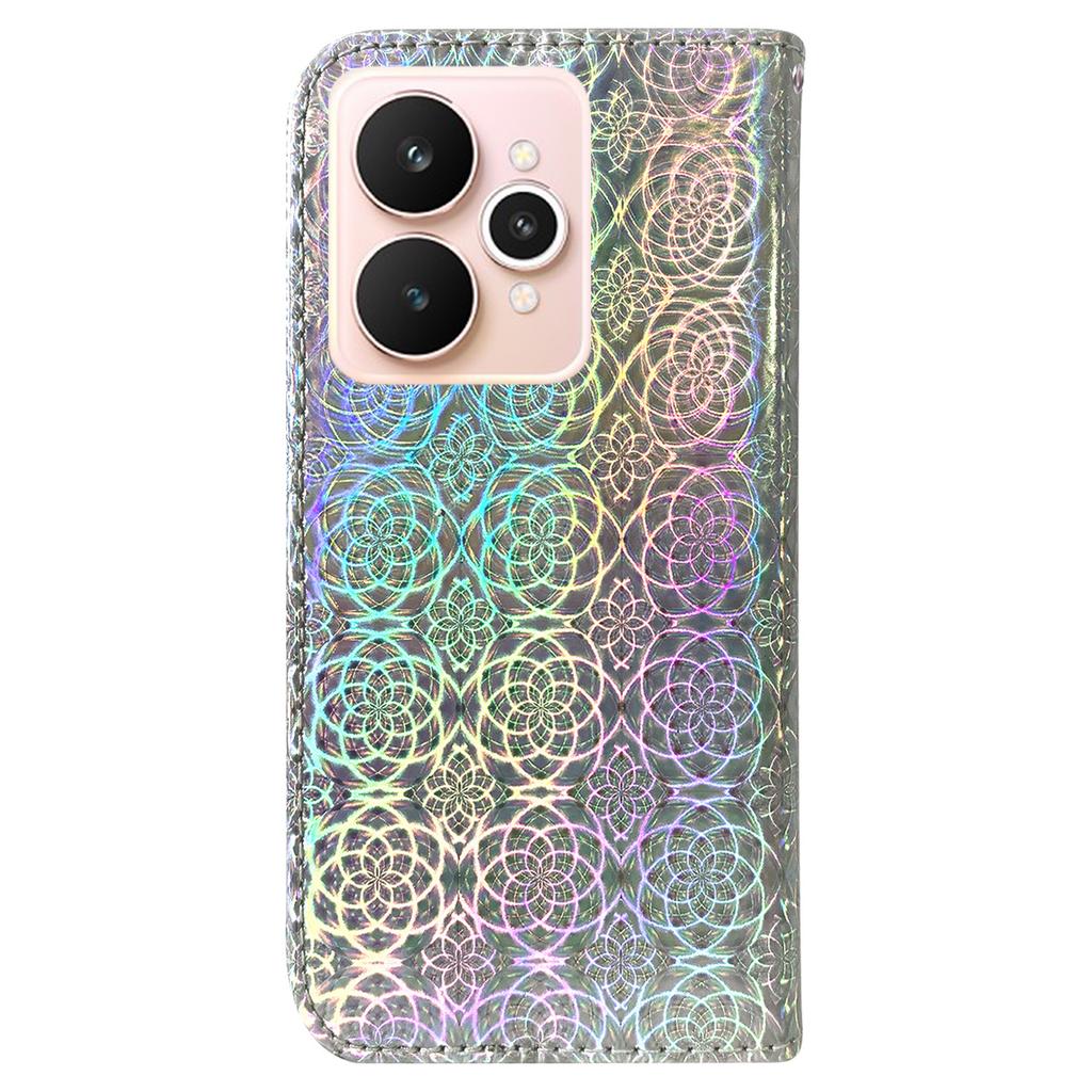 For Realme 15 Pro 5G/15 5G Stand Case Dazzling Flower Leather Phone Cover with Wrist Strap