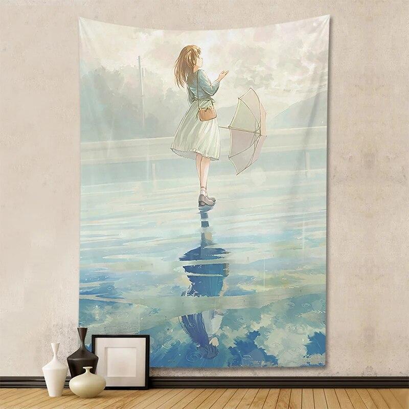 Wandteppich Anime Zimmerdekoration Heimkunst Innenszene hängendes Wandhintergrundtuch