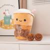 A Plushie Bag Pudding Stuffed Cat Paw Rabbit Toys Animals Bubble Tea Candy Bag for Christmas Birthday Gift