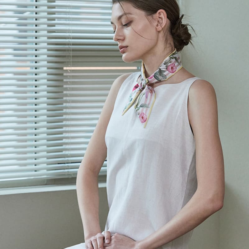 ANA MAISON Lässiger Garten-Twilly Seidenschal [PMT-1404]