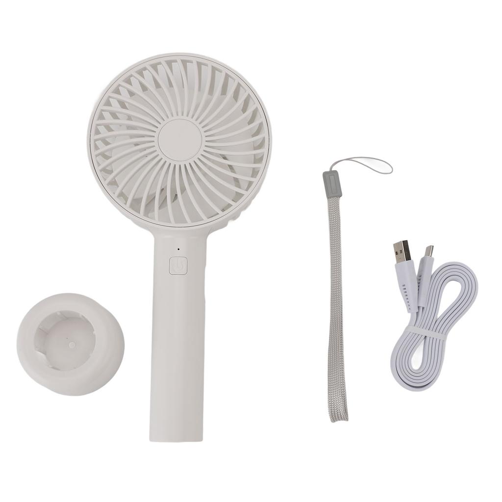 Handheld Fan Quiet Long Lasting Running Rechargeable 3 Speed Portable Fan with Lanyard Base for