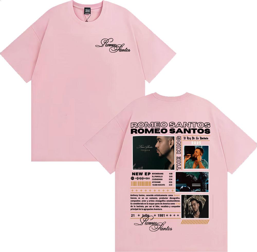 Rapper Romeo Santos The King Tormula Tour 2025 Graphic T Shirts Men's Clothing Fashion Hip Hop O-Neck Cotton T-shirts Streetwear