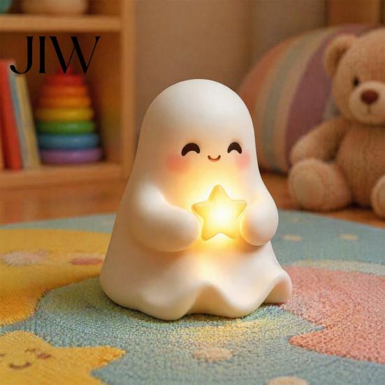 Halloween Party Atmosphere Light Cute Up Ghost Decoration, Small Statue Night Light, Indoor Tabletop Resin Table Decoration for Indoor, Kitchen Tiered