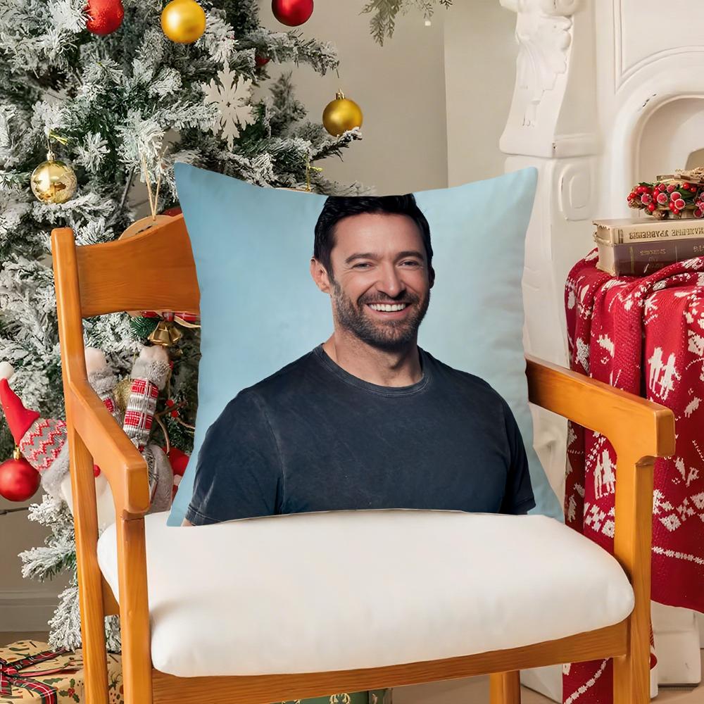 

HHugh Jackman Actor Pillow Case Silky Short Plush With Invisible Zipper Dustproof Sofa Cushion Cover For Home Decor 30X30cm
