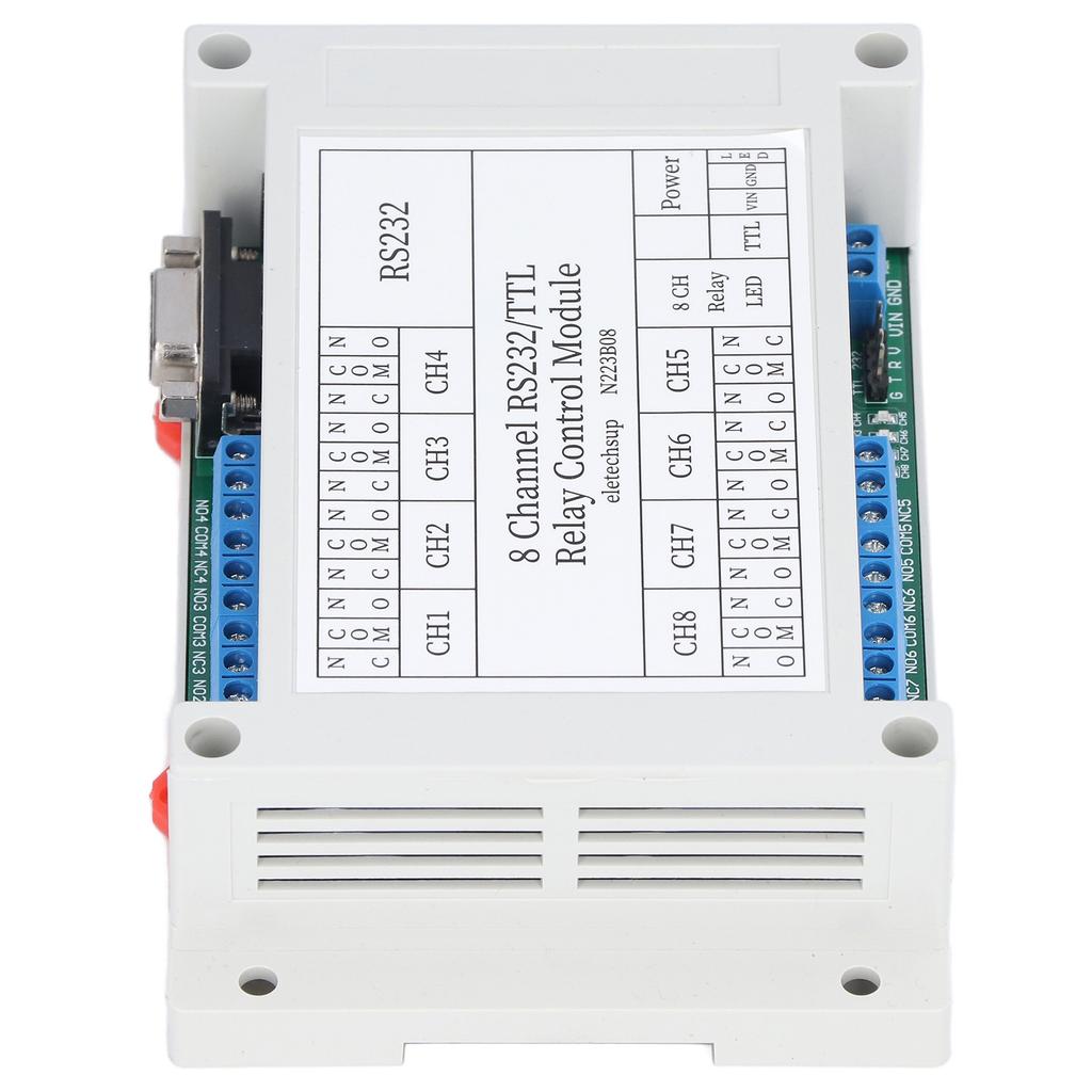 N223B08 8CH DC 12V RS232 Relay Module Serial Port Remote Control Switch Board with LEDWith Shell