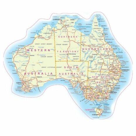 Australia Map Sticker 46cm*38cm