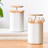 Creative Toothpick Holder Storage Case Portable Cotton Swab Box Multi Compartment Organizer Automatic Pop Up Toothpick Dispenser