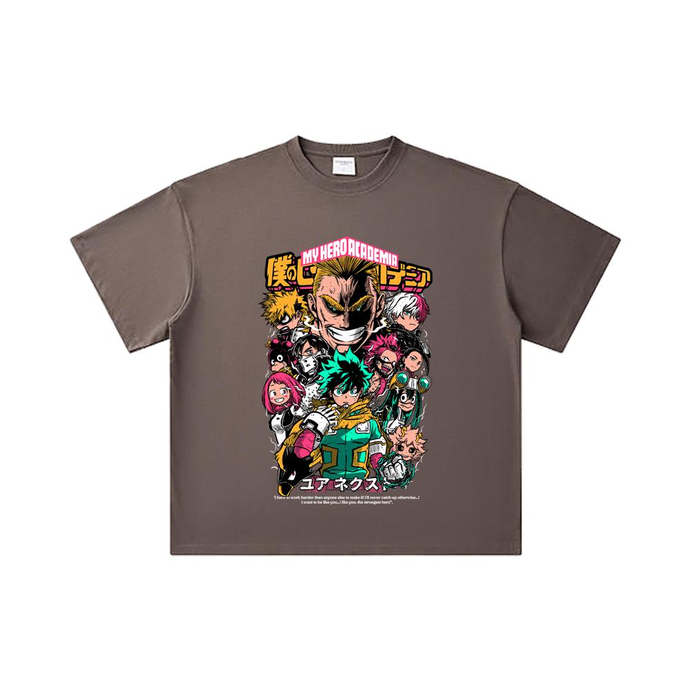 260 GSM Doppelgarn 32er Zählung 100% Baumwolle My Hero Academia V6 Druck Unisex Schweres Baumwoll-T-Shirt