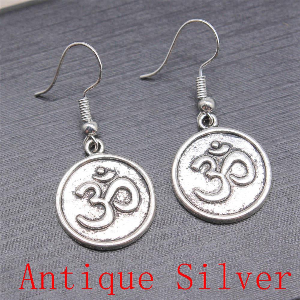 Boucles d'oreilles Symbole Om Yoga Vintage Boucles d'oreilles Mode Pour Femmes Apprêts de Fabrication de Bijoux DIY