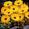 Solar Sunflower Lights Outdoor Waterproof Auto ON/Off Solar Garden Stake Lights for Lawn Pathway Yard Landscape Decor