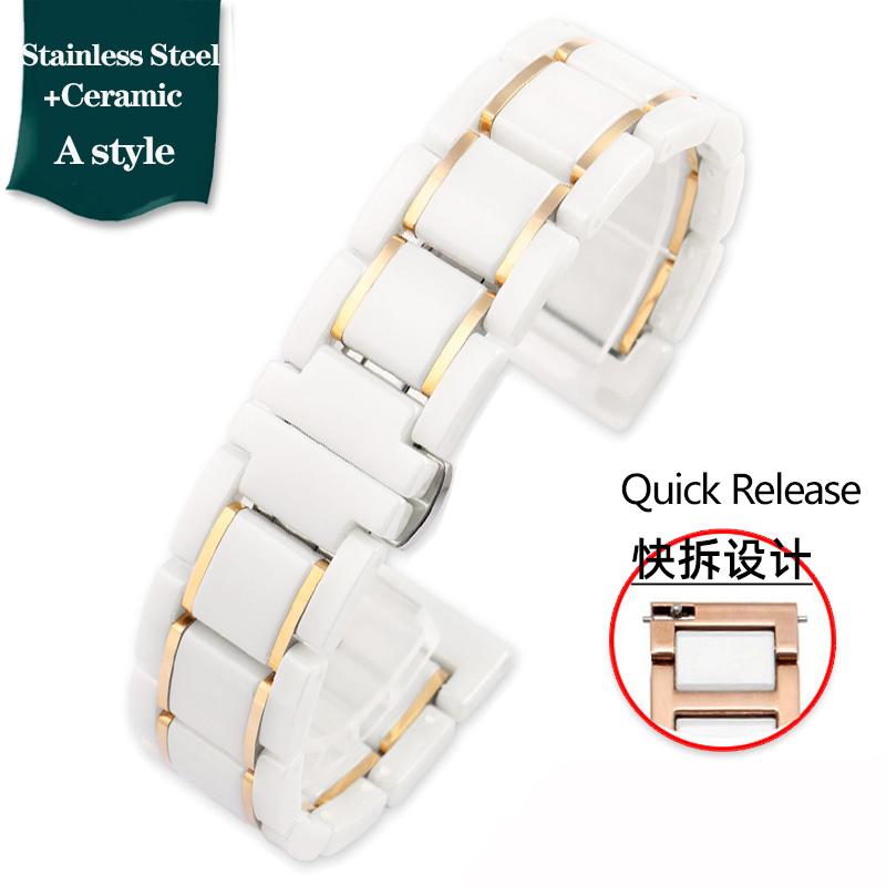 23mm Ceramic Stainless Steel Strap Watchband For Casio PROTREK Series PRW-30 PRW-50 PRW-60 PRW-70YT Waterproof Sport  Watch Band