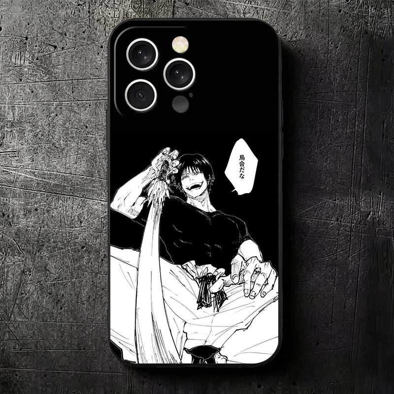 Anime Fushiguro Toji JUJUSU Soft Phone Case for iPhone 16 16E 17 Air 15 Pro Max 14 Plus 13 Mini 11 12 7 Black Cover Back Shell