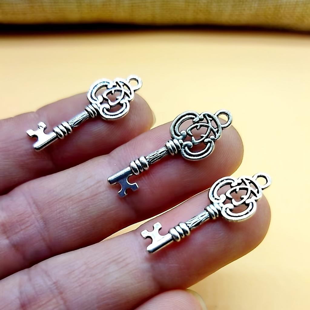Charming Fashion Key-Shaped Pendants for DIY Accessories, Earrings, Bracelets - 10pcs