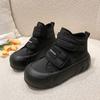 High-top Shoes Winter Velvet Warm Real Soft Leather Platform Trendy Shoes New Campus Style Casual Sports Shoes