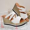 Fashion Super High Heels Wedge Sandals Women Fashion Silver Straps Peep Toe Summer Gladiator Shoes Woman Chunky Platform Slippers Mujer